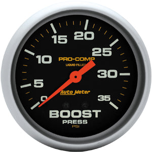 Autometer Pro Comp Liquid Filled Mechanical Boost Gauge 2 5/8" (66.7mm)