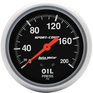 Autometer Sport Comp Mechanical Oil Pressure Gauge 2 5/8" (66.7mm)