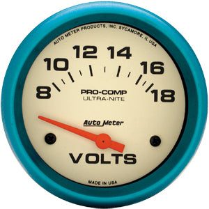 Autometer Ultra Nite Short Sweep Electric Voltmeter gauge 2 5/8